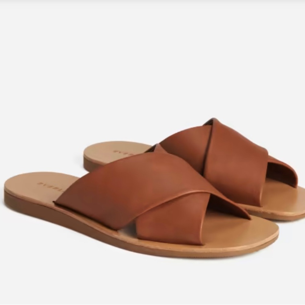 BRAND NEW everlane The Day crossover sandal, size 5 in Sienna Brown